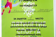 грамота-за-2-место-в-турнире-по-волейболу